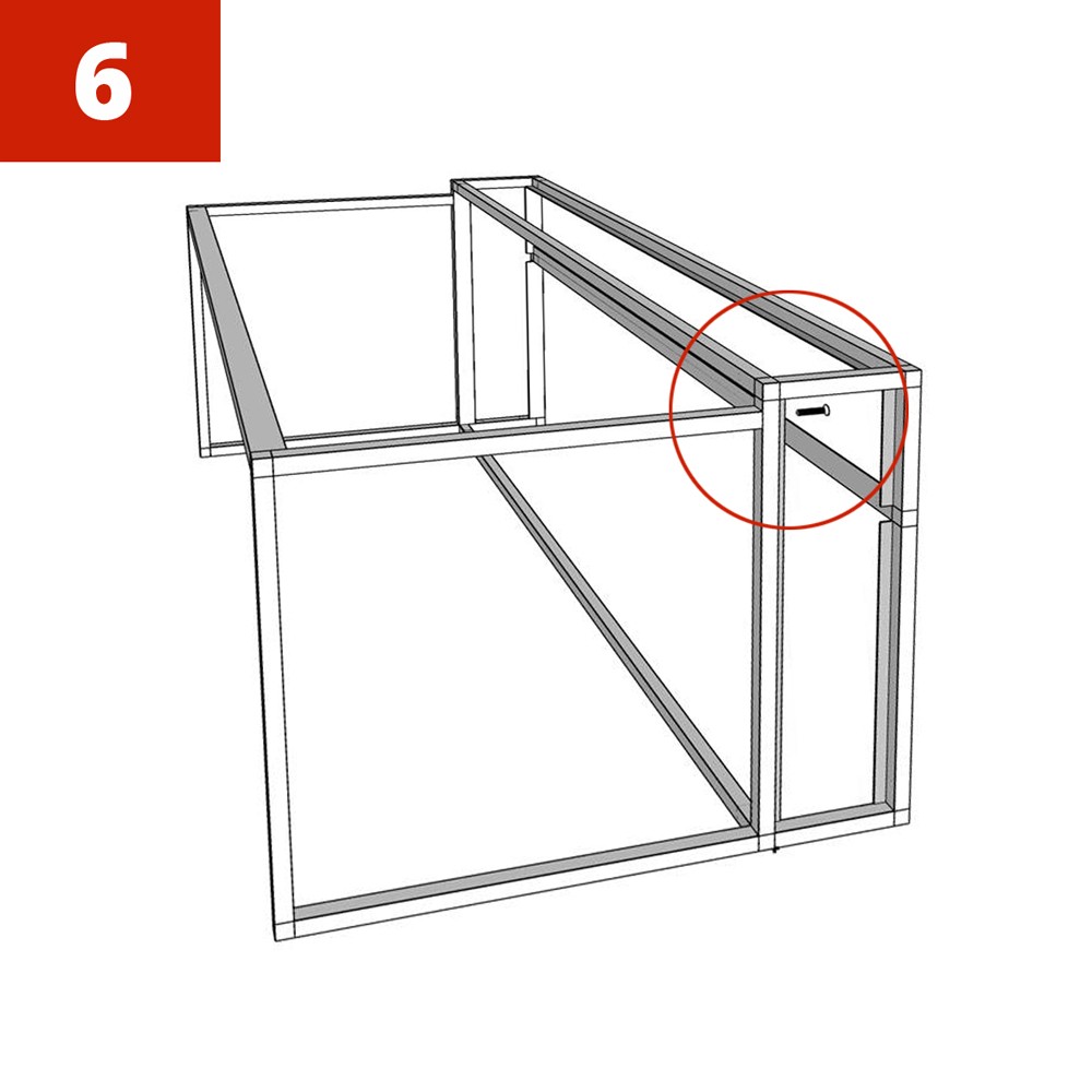 Schreibtisch selber bauen - Bauanleitung Montage Zusammenbau - Schritt-6