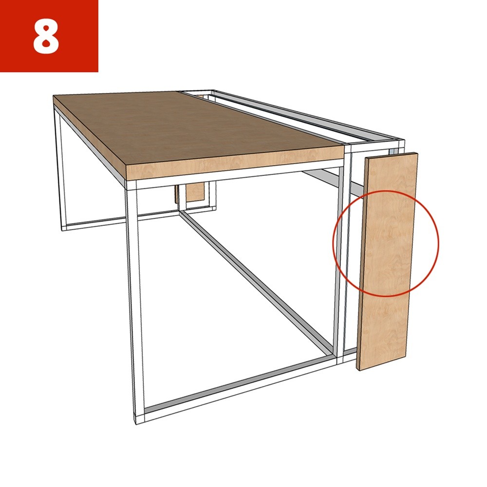 Schreibtisch selber bauen - Bauanleitung Montage Zusammenbau - Schritt-8