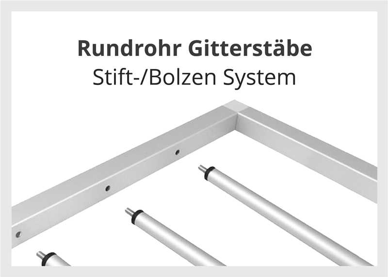 Rundrohr Gitterstäbe - Schutzgitter Stift-/Bolzen System