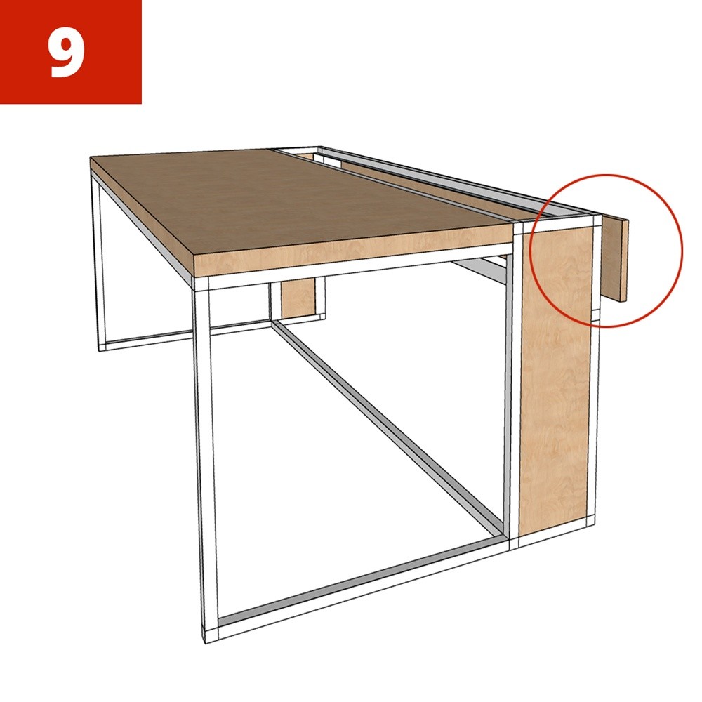 Schreibtisch selber bauen - Bauanleitung Montage Zusammenbau - Schritt-9