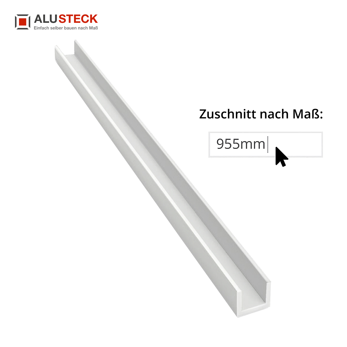 Kunststoff U-Profil PVC / 8x6mm nach Maß kaufen - Onlineshop