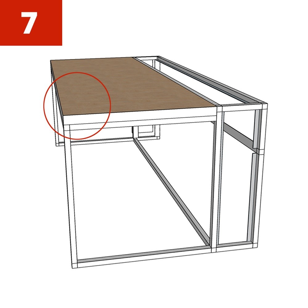 Schreibtisch selber bauen - Bauanleitung Montage Zusammenbau - Schritt-7