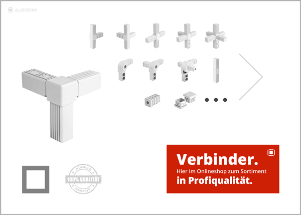 25 x 25 mm Steckverbinder / Verbinder Eckverbinder Sortiment