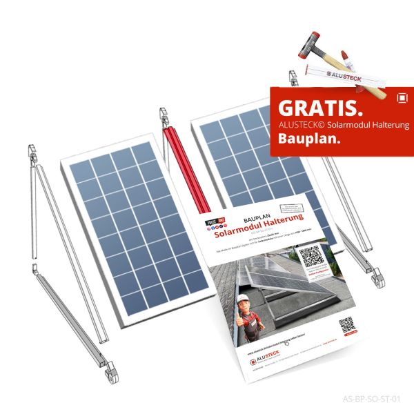 Solarmodul Halterung Bauplan PDF - Hier kostenloser Download - ALUSTECK®