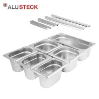 Lebensmittelbehälter Set-E1 (Edelstahl) mit Systemschienen - Outdoor-Küche