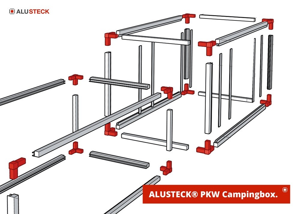Kofferraum PKW Kombi / SUV Campingbox - Bauanleitung mit Alu Stecksystem selber bauen