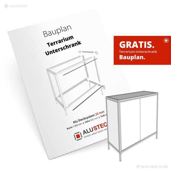 Terrarium Unterschrank PDF Bauplan - Kostenlos von ALUSTECK®
