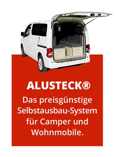 ALUSTECK® Selbstausbau-System Camper und Womo Fahrzeugeinrichtung
