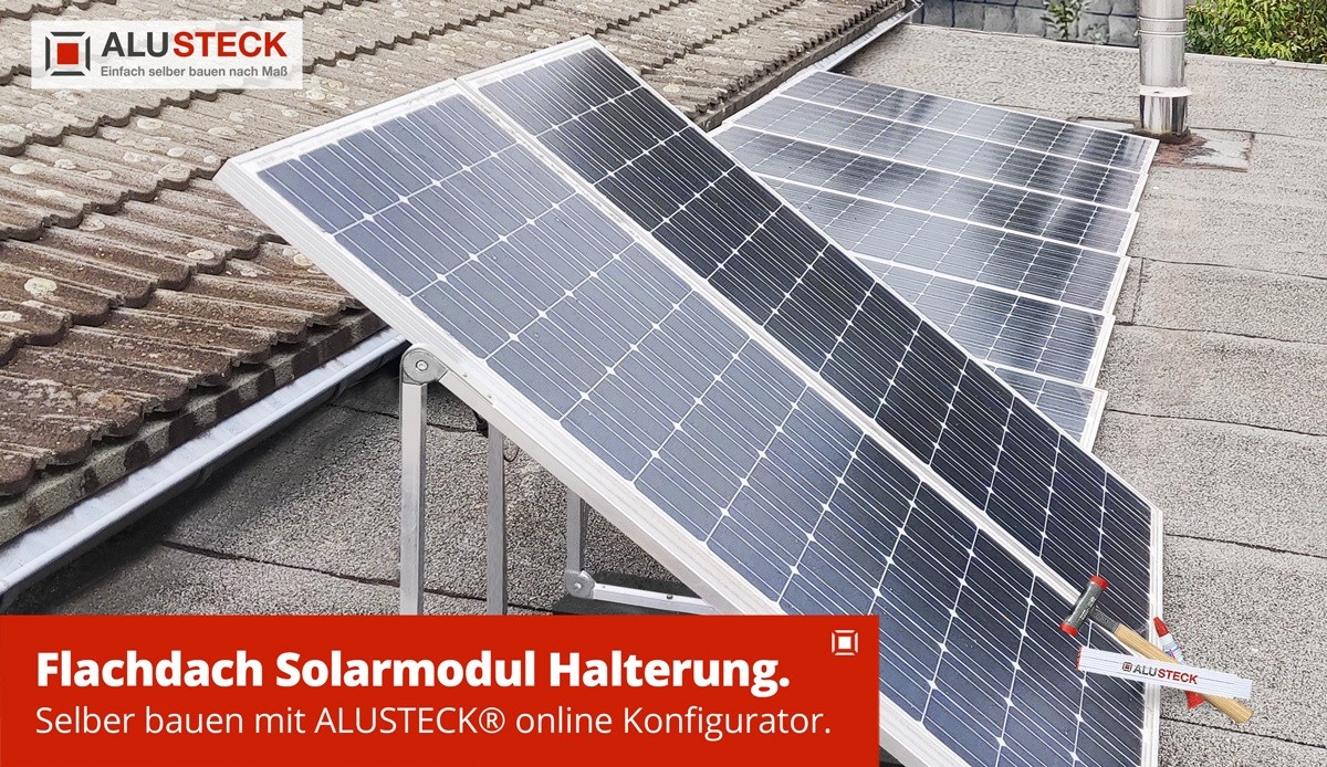 Solarmodul Flachdach Halterung selber bauen Bauanleitung