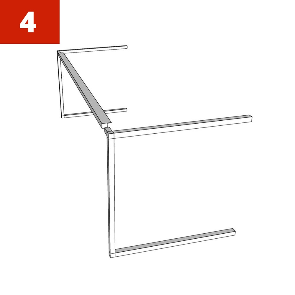 Schreibtisch selber bauen - Bauanleitung Montage Zusammenbau - Schritt-4