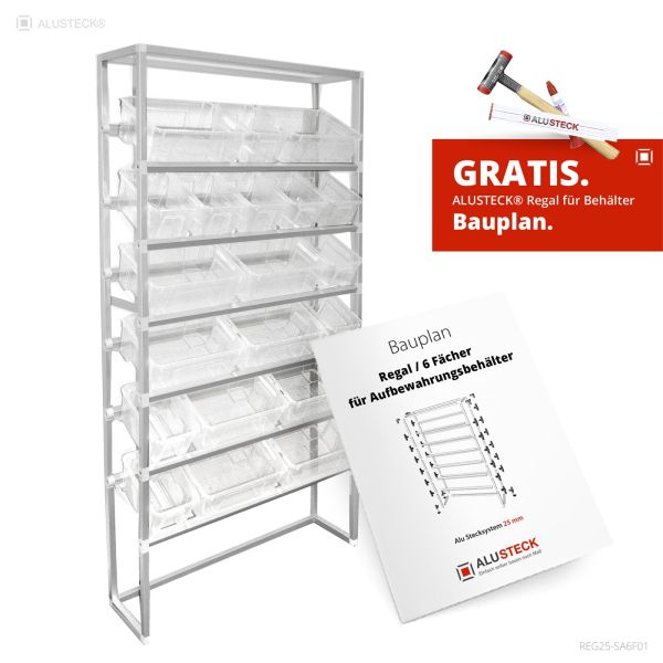 IKEA Aufbewahrungsbehälter Sammla Regal nach Maß / 6 Fächer - Bauplan PDF